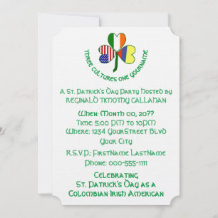 Shamrock Kolumbien Irland USA Text anpassen Einladung