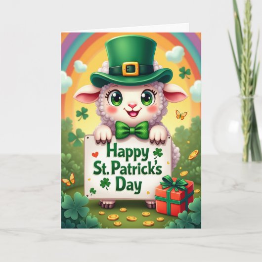 Shamrock Lamb Scene Card Karte (Vorderseite)