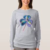 Shamrock Langarm Oberteil T-Shirt (Vorderseite)