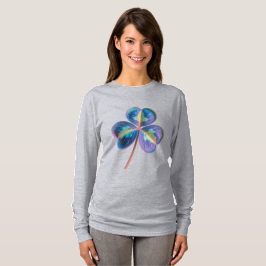 Shamrock Langarm Oberteil T-Shirt (Vorne ganz)