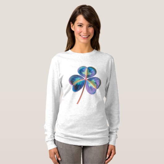 Shamrock Langarm Oberteil T-Shirt (Vorne ganz)