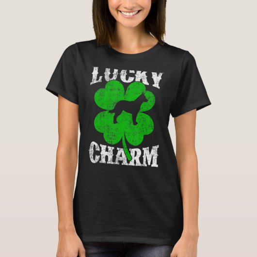 Shamrock Leaf Lucky Charm Blue Heeler Dog St Patri T-Shirt (Vorderseite)