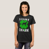 Shamrock Leaf Lucky Charm Blue Heeler Dog St Patri T-Shirt (Vorne ganz)