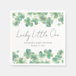 Shamrock Lucky Little One Baby Shower Serviette