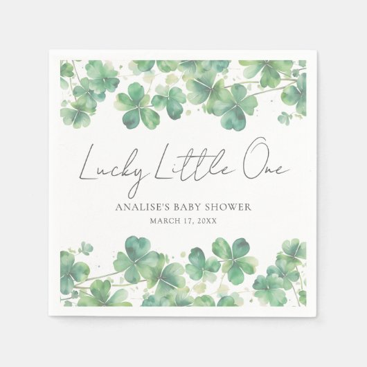 Shamrock Lucky Little One Baby Shower Serviette (Vorderseite)