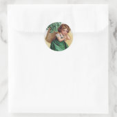 Shamrock-Mädchen - Aufkleber (Tasche)