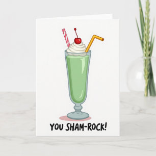 Shamrock-Milchshake-Spaß-Karte Karte