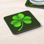 Shamrock on Dark Green Coastercn Getränkeuntersetzer (Linke Seite)
