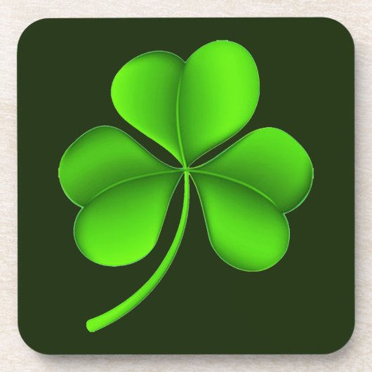 Shamrock on Dark Green Coastercn Getränkeuntersetzer (Vorderseite)