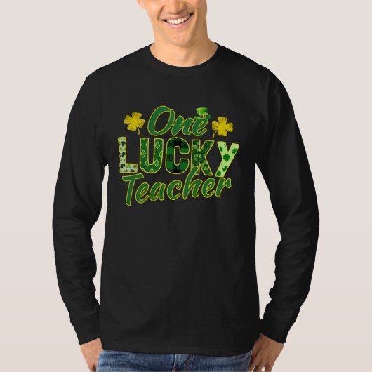 Shamrock One Lucky Teacher St Patrick s Day Schoo T-Shirt (Vorderseite)