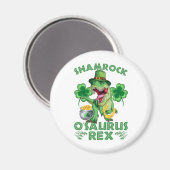 Shamrock O'saurus Rex St. Patrick’s Day Magnet (Vorderseite/Rückseite)