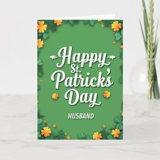 Shamrock Pattern Husband Card Karte (Vorderseite)