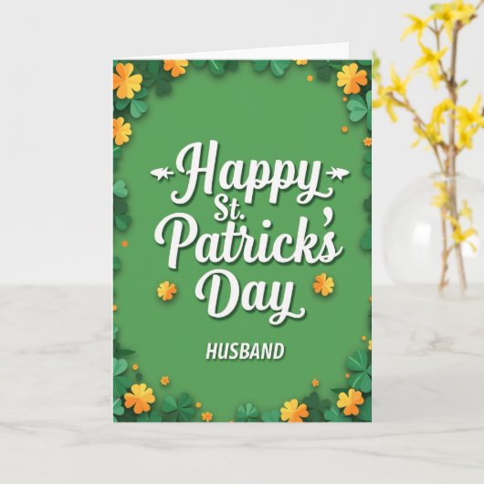 Shamrock Pattern Husband Card Karte (Gelbe Blume)