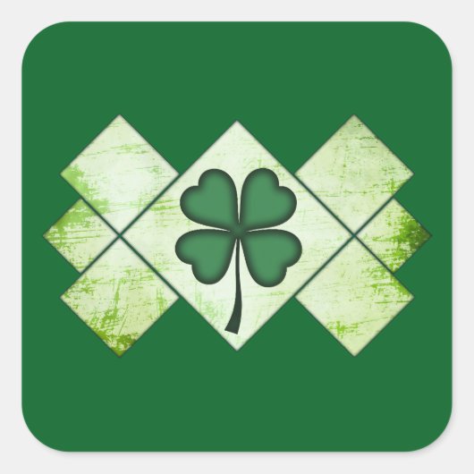 Shamrock Pattern St Patrick’s Day - Autocolante Quadratischer Aufkleber (Vorderseite)