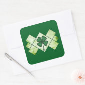 Shamrock Pattern St Patrick’s Day - Autocolante Quadratischer Aufkleber (Umschlag)