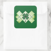 Shamrock Pattern St Patrick’s Day - Autocolante Quadratischer Aufkleber (Tasche)