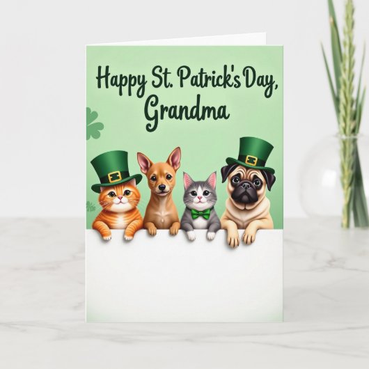 Shamrock Pets Grandma Card Karte (Vorderseite)