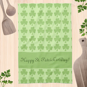 Shamrock Polka Punkt St Patrick Tag Ihr Text Geschirrtuch