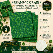 Shamrock-Regen Geschenkpapier Set