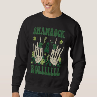 SHAMROCK & ROLLLLLL Heavy Metal Punk Rock St Patri Sweatshirt
