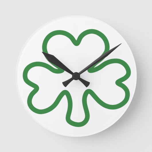 Shamrock Runde Wanduhr (Vorderseite)