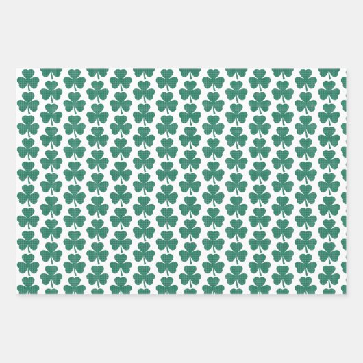 Shamrock Shape Plaid Classic Green Geschenkpapier Set (Vorderseite 3)