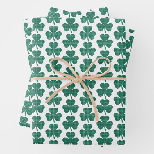 Shamrock Shape Plaid Classic Green Geschenkpapier Set (Beispiel)
