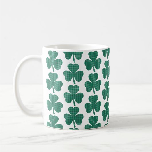 Shamrock Shape Plaid Classic Green Kaffeetasse (Links)