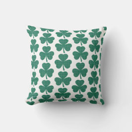 Shamrock Shape Plaid Classic Green Kissen