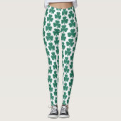 Shamrock Shape Plaid Classic Green Leggings (Vorderseite)
