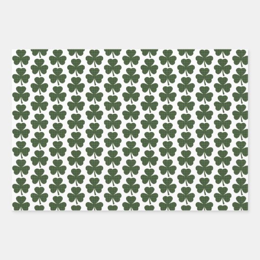 Shamrock Shape Plaid Dark Green Geschenkpapier Set (Vorderseite 3)