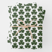 Shamrock Shape Plaid Dark Green Geschenkpapier Set (Beispiel)