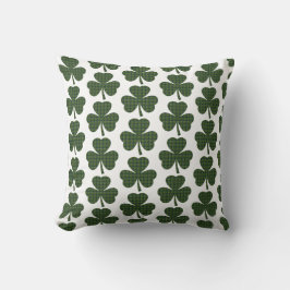 Shamrock Shape Plaid Dark Green Kissen