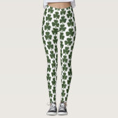Shamrock Shape Plaid Dark Green Leggings (Vorderseite)