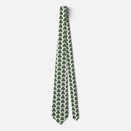 Shamrock Shape Plaid Dark Green Neck Tie Krawatte