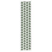 Shamrock Shape Plaid Dark Green Table Runner Kurzer Tischläufer (Vorderseite)