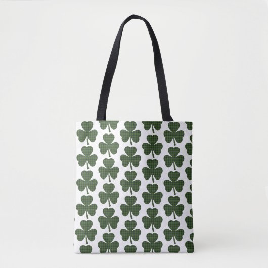 Shamrock Shape Plaid Dark Green Tasche (Vorderseite)
