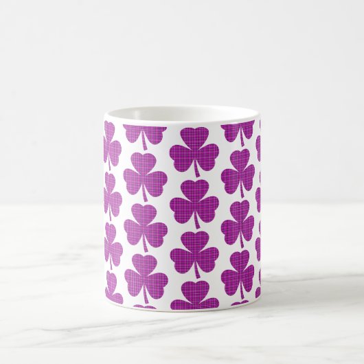 Shamrock Shape Plaid Pink Purple Kaffeetasse (Mittel)