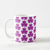 Shamrock Shape Plaid Pink Purple Kaffeetasse (Links)