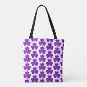 Shamrock Shape Plaid Purple Tote Bag Tasche (Rückseite)