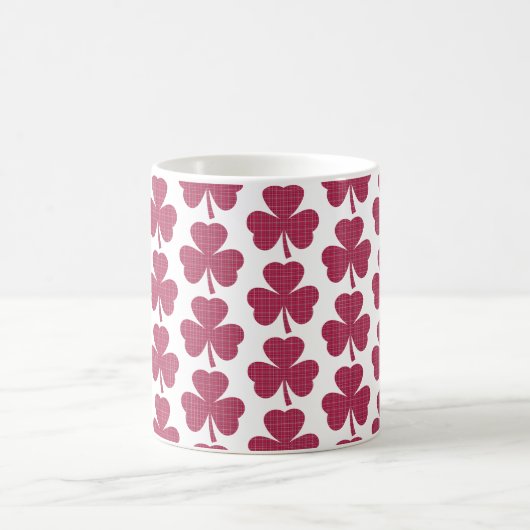 Shamrock Shape Plaid Red Kaffeetasse (Mittel)