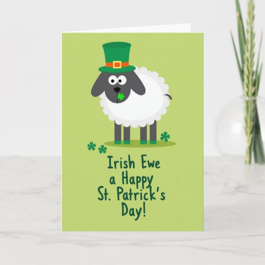 Shamrock Sheep Holiday Card Karte (Vorderseite)