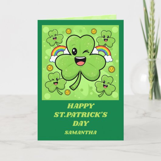 Shamrock Sparkle St. Patrick’s Day Card Karte (Vorderseite)