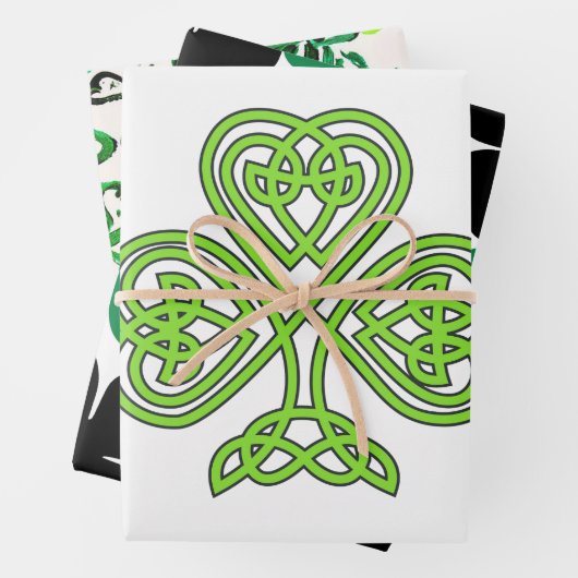 Shamrock St. Patrick Day Geschenkpapier Set (Beispiel)