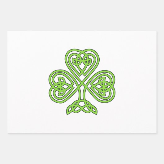 Shamrock St. Patrick Day Geschenkpapier Set (Vorderseite)