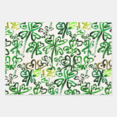 Shamrock St. Patrick Tag Geschenkpapier Set (Vorderseite 3)