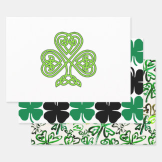 Shamrock St. Patrick Tag Geschenkpapier Set