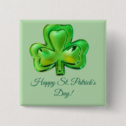 Shamrock St. Patrick's Day Button (Vorderseite)