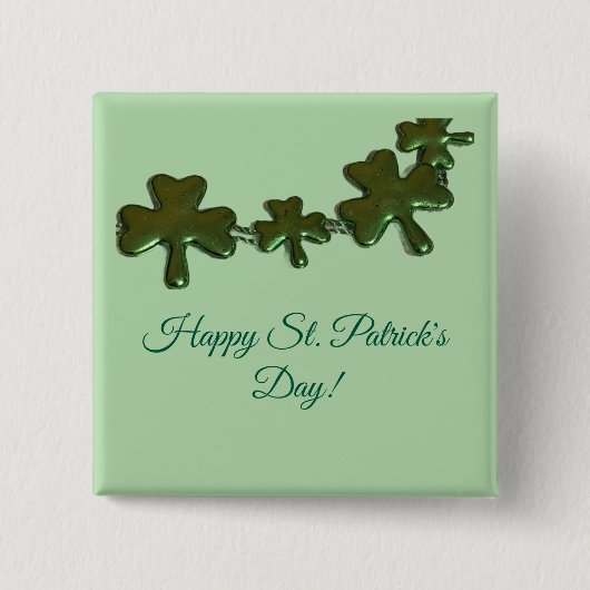 Shamrock St. Patrick's Day Button (Vorderseite)
