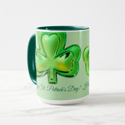 Shamrock St. Patrick's Day Mug Tasse (Vorderseite Links)
